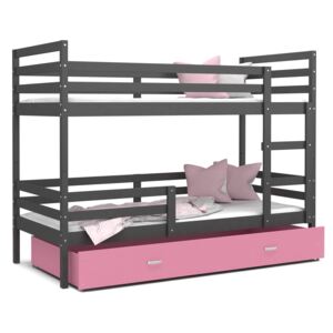 GL Poschodová posteľ Emil Sivá Farba: Ružová, Rozmer: 190x80