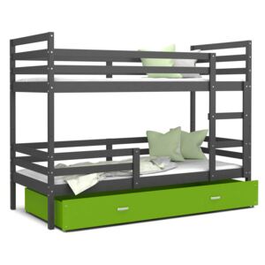 GL Poschodová posteľ Emil Sivá Farba: Zelená, Rozmer: 190x80