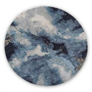 2,05 x 2,05m - Moderný modrý okrúhly koberec Empire