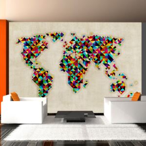 Fototapeta - World Map - a kaleidoscope of colors 350x270 cm