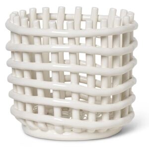 Keramický košík Ceramic Basket, malý - biely