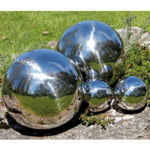 Nerezové dekoračné guľe - set 4 ks lesklé LE-52691