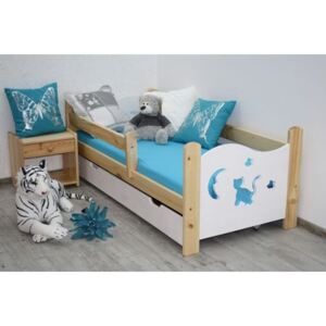 OVN Detská posteľ MICKA 70x160 biela-borovica +rošt