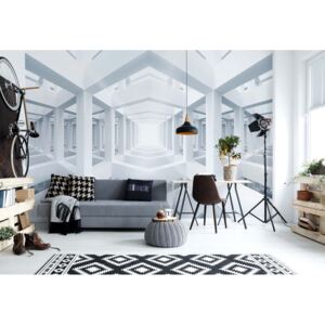 Fototapeta - 3D Modern Architecture White Vliesová tapeta - 312x219 cm