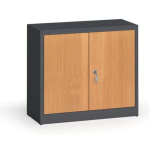 Alfa 3 Zváraná skriňa s lamino dverami, 800 x 920 x 400 mm, RAL 7016/buk