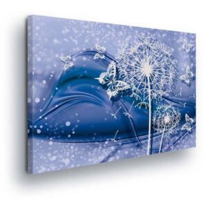 Obraz na plátne - Blue Background with Dandelion 40x40 cm