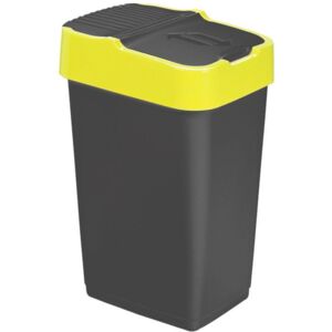Heidrun Odpadkový kôš 60 l, čierny so žltým pruhom