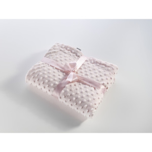 Ružová detská deka Tanuki Little Dots, 80 × 110 cm
