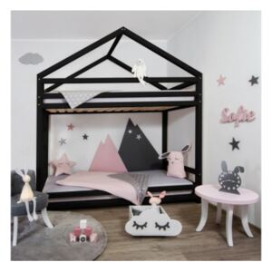CLOUDY poschodová detská posteľ Čierna 90 x 190 cm