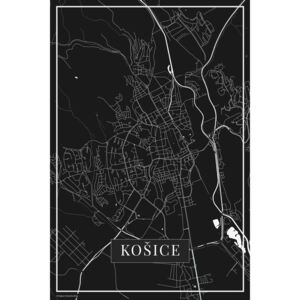 Mapa Kosice black