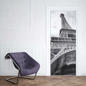 GLIX Fototapeta na dvere - Paris Eiffel Tower Black And White