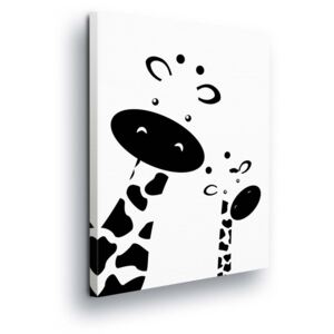 Obraz na plátne - Cartoon Giraffes in Black 60x40 cm