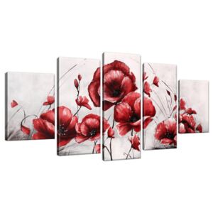 Ručne maľovaný obraz Červené Vlčie maky 150x70cm RM2452A_5B