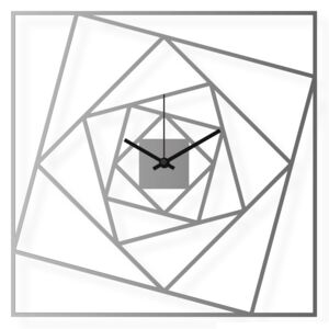 Dizajnové nástenné hodiny: Štvorce - Nerezová oceľ | atelierDSGN