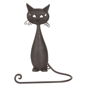 Hnedý kovový držiak na uterák mačka - 19 * 9 * 28 cm