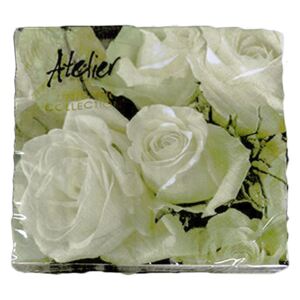Servítky Atelier 33x33cm 20ks Rose white