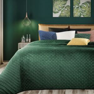 Štýlový prehoz na posteľ tmavo zelenej farby 230x260 SKLADOM Zelená