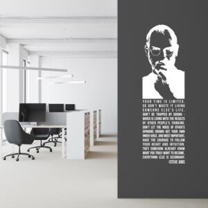 GLIX Citát Steve Jobs - samolepka na stenu Biela 30 x 100 cm