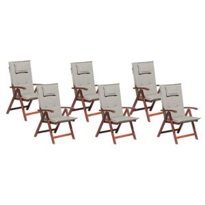 Set 6 ks. záhradných stoličiek TRATORIA (tmavočervená + béžová + sivá). Akcia -26%. Vlastná spoľahlivá doprava až k Vám domov. 1026936