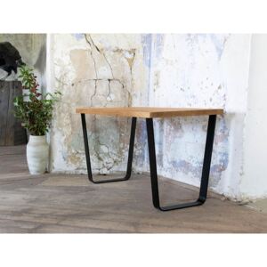 Benlemi Dubový pracovný stôl ALBERT s šikmou kovovou podnožou Kvalita dreva: A/B najvyššia kvalita, Opracovanie hrany: Rovná hrana