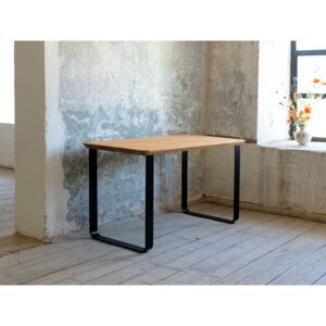 Benlemi Dubový pracovný stôl ISAAC s kolmou kovovou podnožou Kvalita dreva: A/B najvyššia kvalita, Opracovanie hrany: Zaoblená hrana