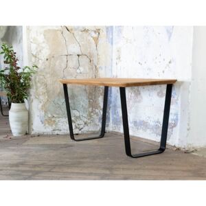 Benlemi Dubový pracovný stôl ALBERT s šikmou kovovou podnožou Kvalita dreva: A/B najvyššia kvalita, Opracovanie hrany: Zaoblená hrana