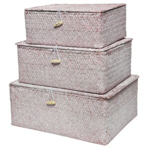 Kaemingk Set 3 ks úložných boxov, sv. ružová
