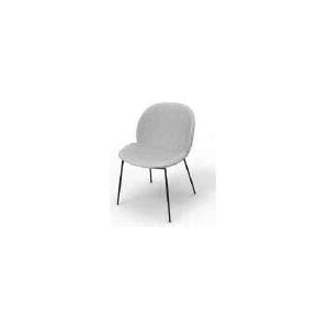 Sivá jedálenská stolička so zamatovým povrchom a kovovým podnožím Canett Hella