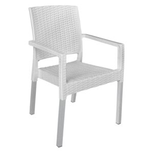 MEGA PLAST MP692 RATAN LUX (AL nohy) stolička biela