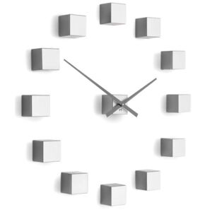 Future Time Designové nástěnné nalepovací hodiny FT3000SI Cubic silver