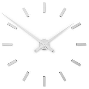 Future Time Dizajnové nalepovacie hodiny FT9100SI Modular Chrome 85 cm