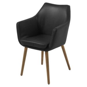Design Scandinavia Konferenčná / jedálenská stolička s podrúčkami Marte, čierna