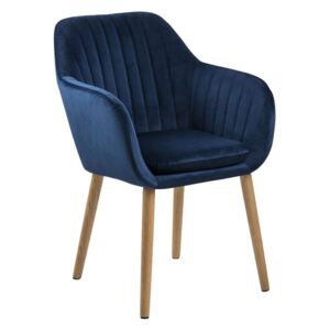 Design Scandinavia Konferenčná / jedálenská stolička s prešívaním Milla, modrá