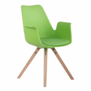 BHM Germany Jedálenská stolička Prins, prírodné nohy, zelená