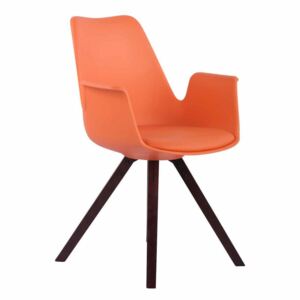 BHM Germany Jedálenská stolička Prins, nohy orech, oranžová