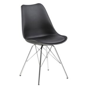 Design Scandinavia Jedálenská stolička Blume (SET 4 ks), čierna