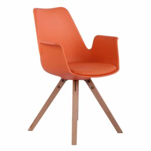 BHM Germany Jedálenská stolička Prins, prírodné nohy, oranžová