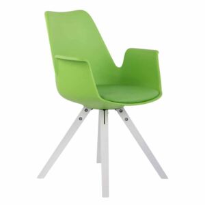 BHM Germany Jedálenská stolička Prins, biele nohy, zelená