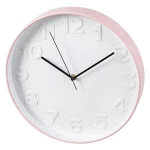 Danish Style Nástenné hodiny Pastill, 31 cm, biela/ružová