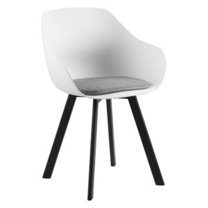 Design Scandinavia Jedálenská stolička Vilma s kovovou podnožou (SET 2 ks), biela/sivá