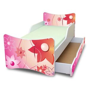 MAXMAX Dětská postel se šuplíky 160x80 cm - KYTIČKY
