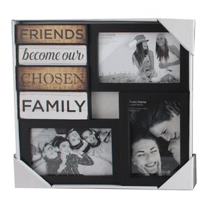Sifcon Nástenný fotorámček FAMILY, 29 × 29 × 2 cm, plast, čierny