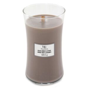 Woodwick Vonná sviečka váza Black Amber & Citrus 609 g
