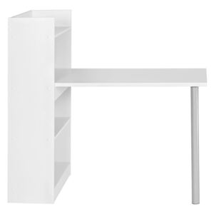 Bruxxi Pracovný stôl s regálom Nico, 121,5 cm, biela