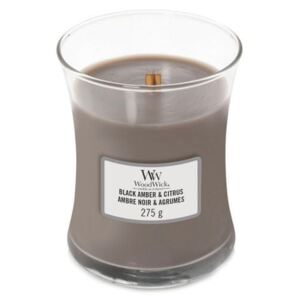 Woodwick Vonná sviečka váza Black Amber & Citrus 275 g