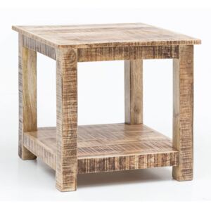 Bruxxi Odkladací stolík Rustica, 60 cm, mangové drevo