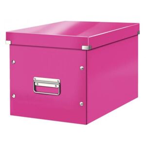 LEITZ Štvorcová škatuľa Click & Store A4 metalická ružová