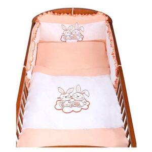 NEW BABY 3-dielne posteľné obliečky New Baby Bunnies 90/120 oranžové Oranžová
