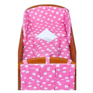 NEW BABY 6-dielne posteľné obliečky New Baby 90/120 cm hviezdičky ružové Ružová