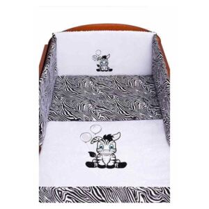 NEW BABY 5-dielne posteľné obliečky New Baby Zebra 100/135 bielo-čierne Biela